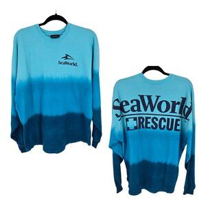 Spirit jersey sea world rescue blue ombre tie dye oversized small long sleeve